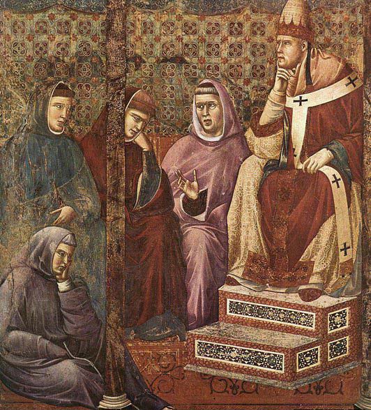 GIOTTO di Bondone St Francis Preaching before Honorius III